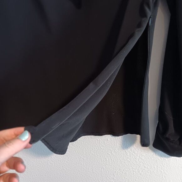 Seril Line Women's Size 38 Small Long Sleeve Black Blouse Side Zip Turkey Gold - Picture 10 of 13